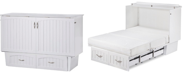 Atlantic Furniture: Queen Solid Wood Storage Murphy Bed