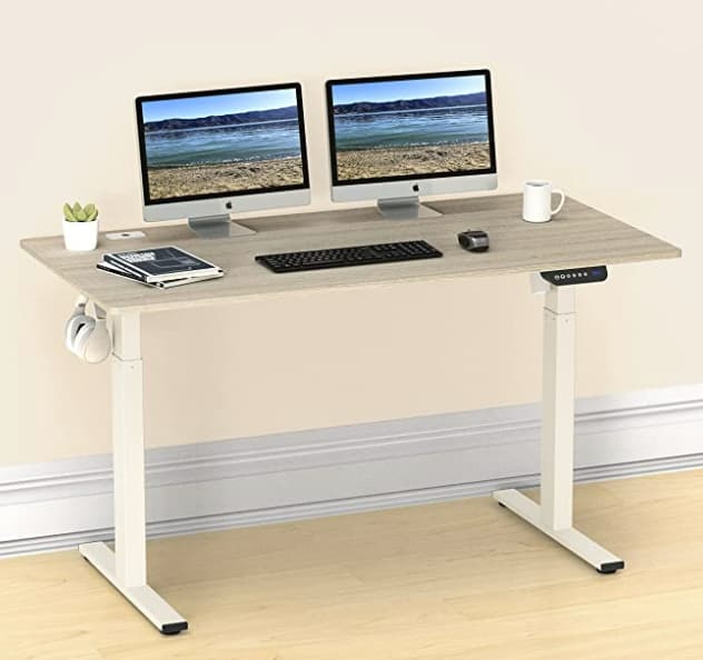 SHW Large Electric Height Adjustable Standing Desk