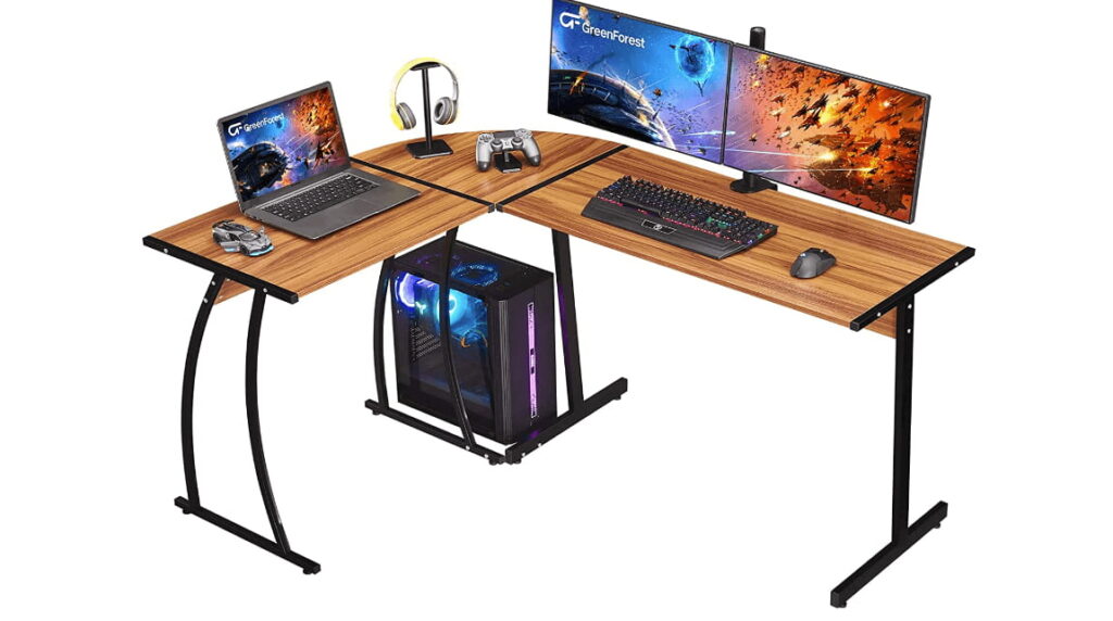 GreenForest L Shaped Gaming Computer Desk